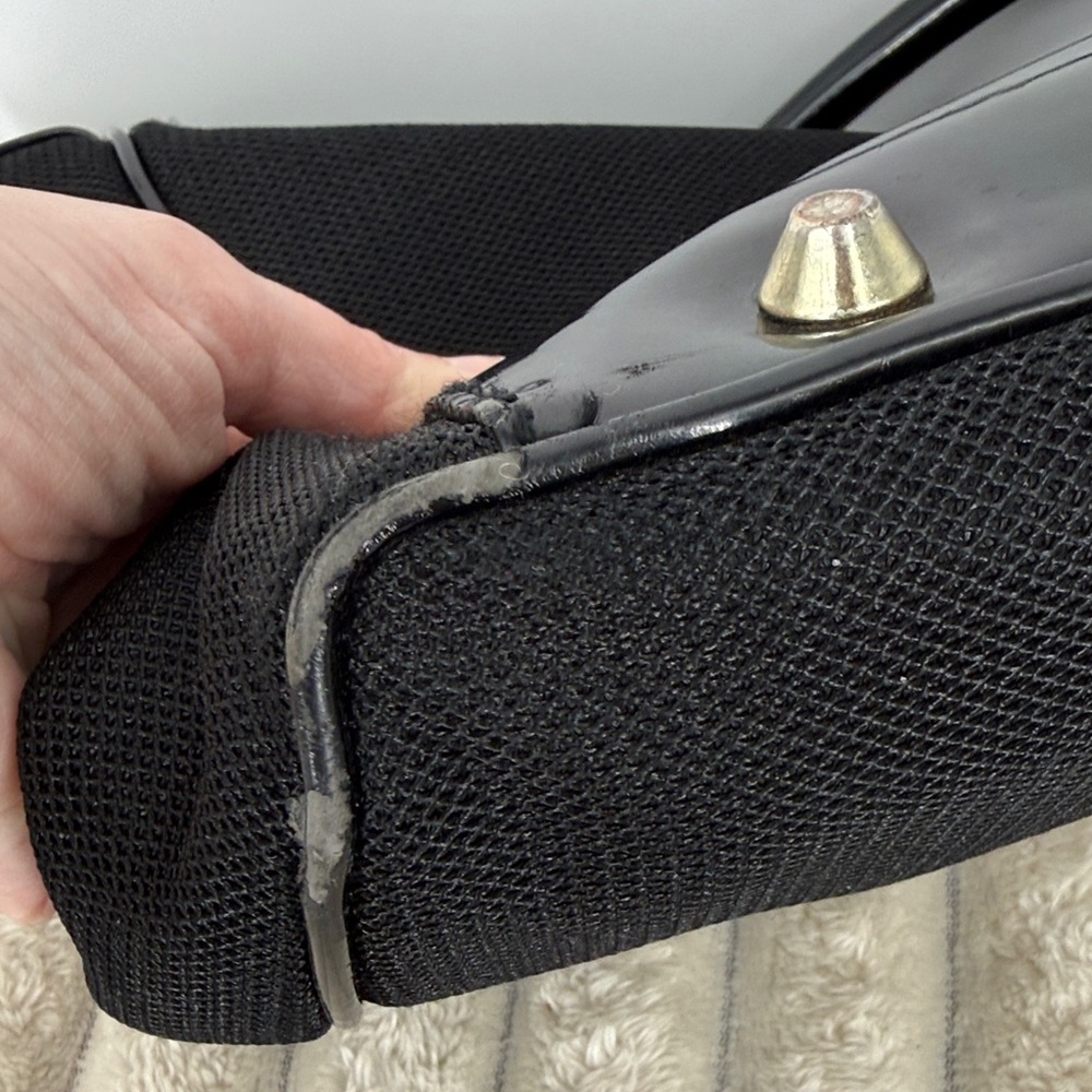 Versace Parfums Large Black Tote Bag with Patent Leather Trim - Picture 6 of 12
